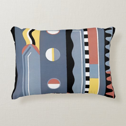 ヴィンテージアールデコポチョアジャズ幾何学模様 アクセントクッション (正面)