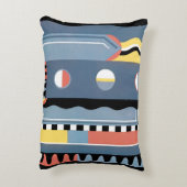 ヴィンテージアールデコポチョアジャズ幾何学模様 アクセントクッション (裏面(縦))