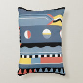 ヴィンテージアールデコポチョアジャズ幾何学模様 アクセントクッション (正面(垂直))