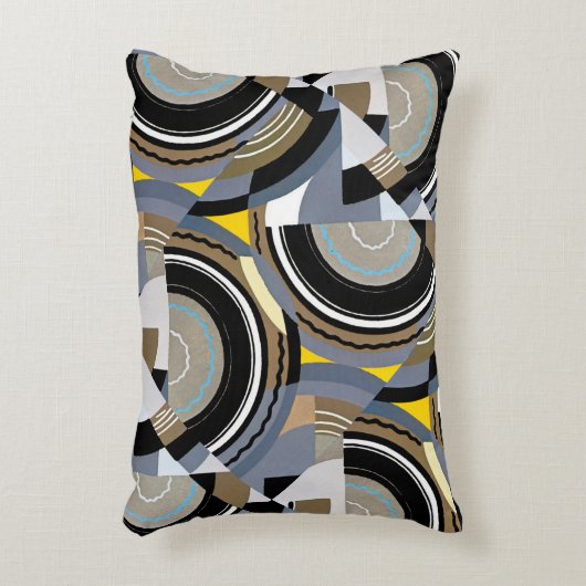 ヴィンテージアールデコポチョアジャズ幾何学模様 アクセントクッション (正面(垂直))