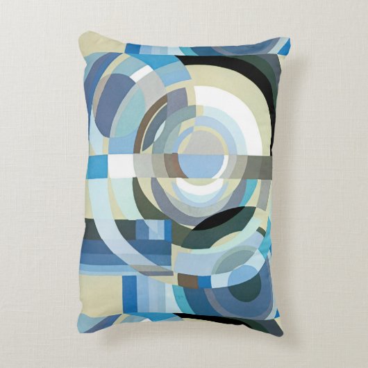 ヴィンテージアールデコポチョアジャズ幾何学模様 アクセントクッション (裏面(縦))