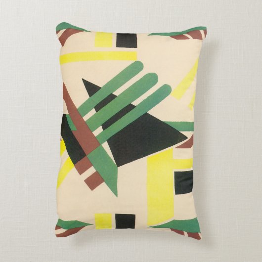 ヴィンテージアールデコポチョアジャズ幾何学模様 アクセントクッション (裏面(縦))