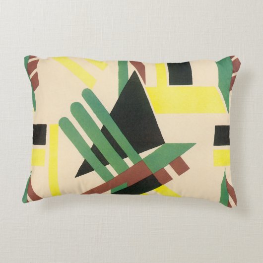 ヴィンテージアールデコポチョアジャズ幾何学模様 アクセントクッション (裏面)