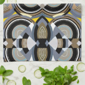 ヴィンテージアールデコポチョアジャズ幾何学模様 キッチンタオル (折り畳み)