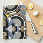 ヴィンテージアールデコポチョアジャズ幾何学模様 キッチンタオル (四つ折り)