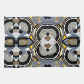 ヴィンテージアールデコポチョアジャズ幾何学模様 キッチンタオル (横)