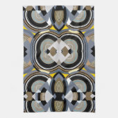 ヴィンテージアールデコポチョアジャズ幾何学模様 キッチンタオル (縦)