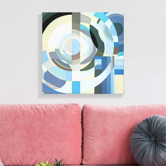 ヴィンテージアールデコポチョアジャズ幾何学模様 キャンバスプリント (インサイチュ (リビング))