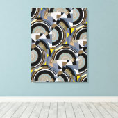 ヴィンテージアールデコポチョアジャズ幾何学模様 キャンバスプリント (インサイチュ (ウッドフロア))