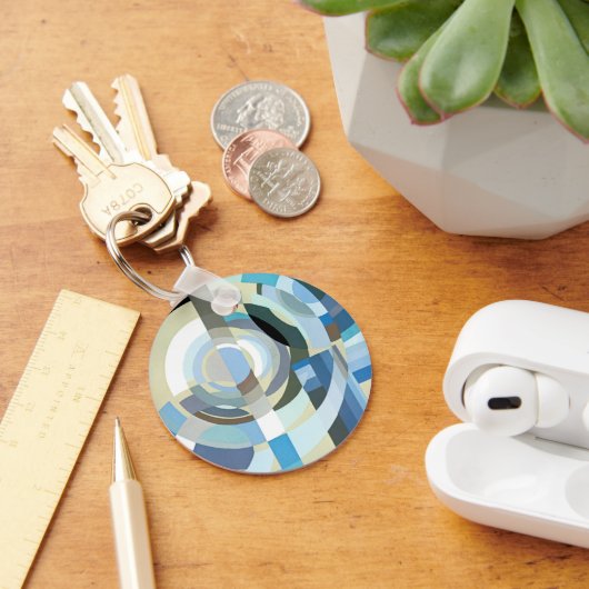 ヴィンテージアールデコポチョアジャズ幾何学模様 キーホルダー (デスク)