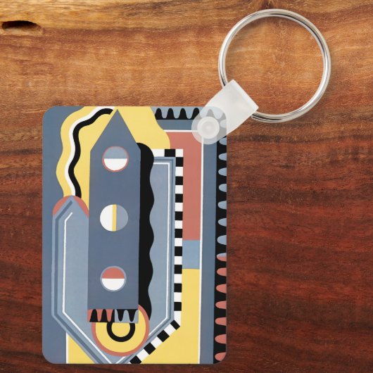 ヴィンテージアールデコポチョアジャズ幾何学模様 キーホルダー (裏面)