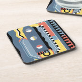 ヴィンテージアールデコポチョアジャズ幾何学模様 コースター (左側)