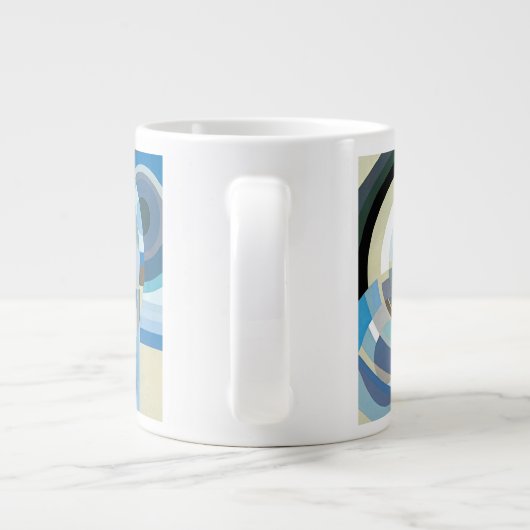 ヴィンテージアールデコポチョアジャズ幾何学模様 ジャンボコーヒーマグカップ (裏面)