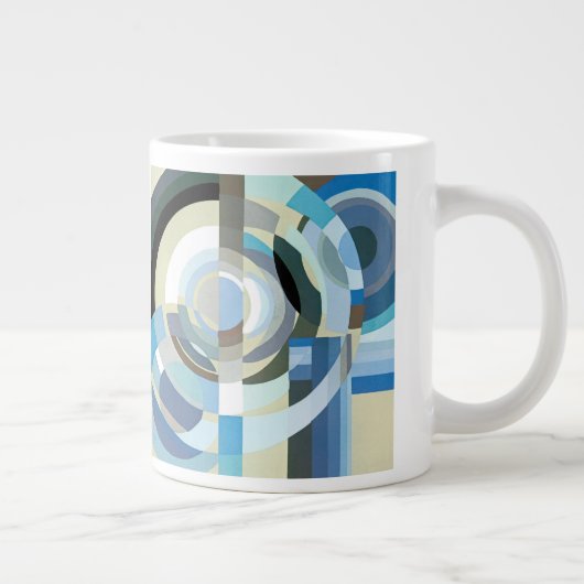 ヴィンテージアールデコポチョアジャズ幾何学模様 ジャンボコーヒーマグカップ (右)