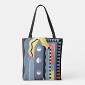 ヴィンテージアールデコポチョアジャズ幾何学模様 トートバッグ (裏面)