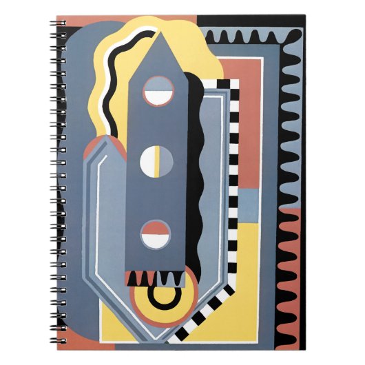 ヴィンテージアールデコポチョアジャズ幾何学模様 ノートブック (正面)