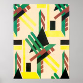 ヴィンテージアールデコポチョアジャズ幾何学模様 ポスター (正面)