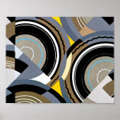 ヴィンテージアールデコポチョアジャズ幾何学模様 ポスター (正面)