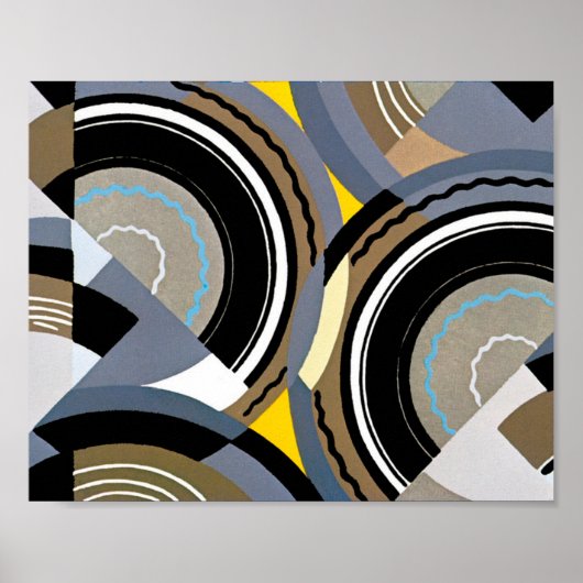 ヴィンテージアールデコポチョアジャズ幾何学模様 ポスター (正面)