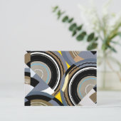 ヴィンテージアールデコポチョアジャズ幾何学模様 ポストカード (スタンド正面)