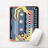 ヴィンテージアールデコポチョアジャズ幾何学模様 マウスパッド (マウス)