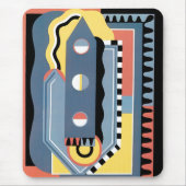 ヴィンテージアールデコポチョアジャズ幾何学模様 マウスパッド (正面)