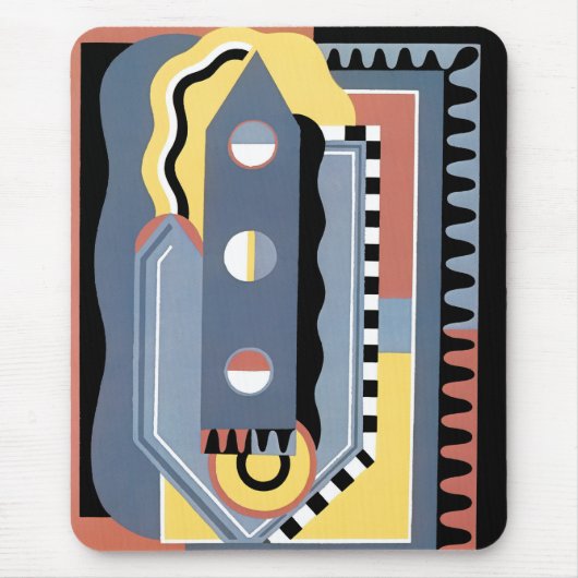 ヴィンテージアールデコポチョアジャズ幾何学模様 マウスパッド (正面)