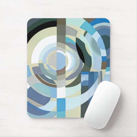 ヴィンテージアールデコポチョアジャズ幾何学模様 マウスパッド (マウス)