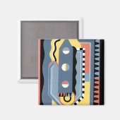 ヴィンテージアールデコポチョアジャズ幾何学模様 マグネット (正面/裏面)