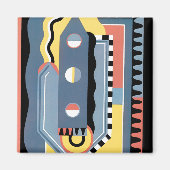 ヴィンテージアールデコポチョアジャズ幾何学模様 マグネット (正面)