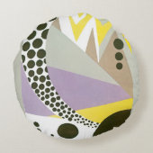 ヴィンテージアールデコポチョアジャズ幾何学模様 ラウンドクッション (裏面)