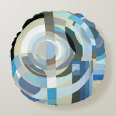 ヴィンテージアールデコポチョアジャズ幾何学模様 ラウンドクッション (正面)