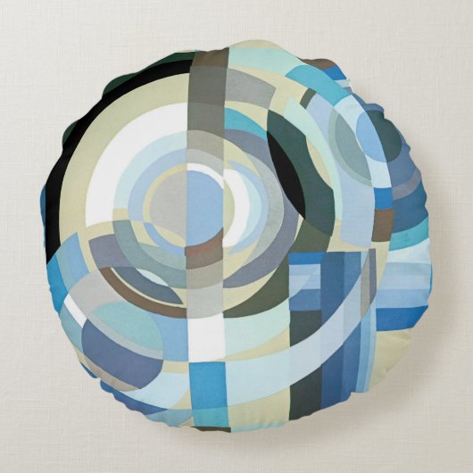 ヴィンテージアールデコポチョアジャズ幾何学模様 ラウンドクッション (裏面)