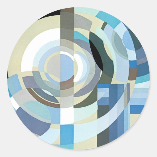 ヴィンテージアールデコポチョアジャズ幾何学模様 ラウンドシール (正面)