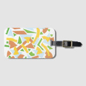 ヴィンテージアールデコポチョアジャズ幾何学模様 ラゲッジタグ (正面横)