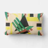 ヴィンテージアールデコポチョアジャズ幾何学模様 ランバークッション (正面)