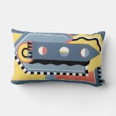 ヴィンテージアールデコポチョアジャズ幾何学模様 ランバークッション (裏面)