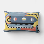 ヴィンテージアールデコポチョアジャズ幾何学模様 ランバークッション (正面)