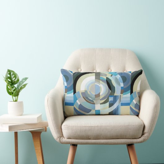 ヴィンテージアールデコポチョアジャズ幾何学模様 ランバークッション (椅子)