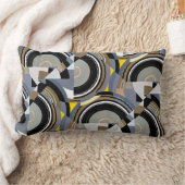 ヴィンテージアールデコポチョアジャズ幾何学模様 ランバークッション (ブランケット)
