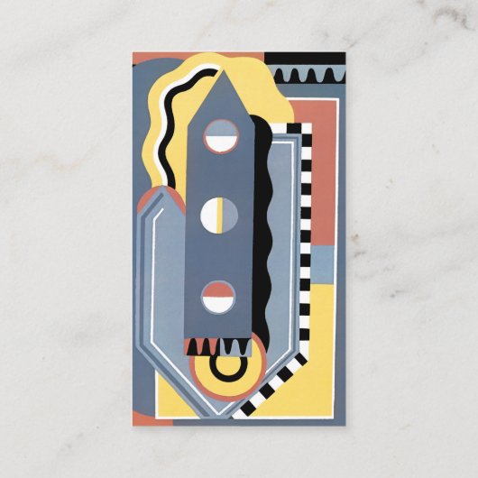 ヴィンテージアールデコポチョアジャズ幾何学模様 名刺 (裏面)