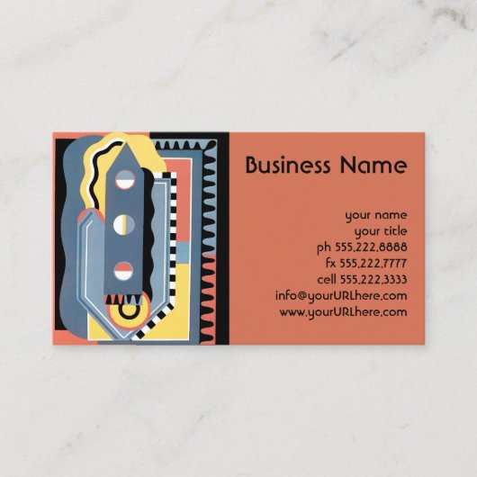 ヴィンテージアールデコポチョアジャズ幾何学模様 名刺 (正面)