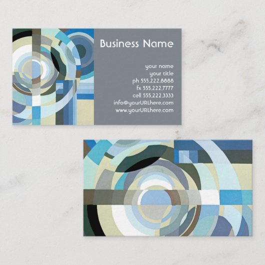 ヴィンテージアールデコポチョアジャズ幾何学模様 名刺 (正面/裏面)