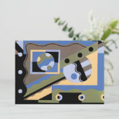 ヴィンテージアールデコポチョワールJazz Cubismパターン (スタンド正面)