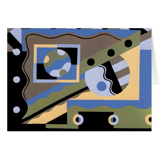 ヴィンテージアールデコポチョワールJazz Cubismパターン (正面横)