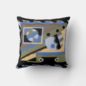 ヴィンテージアールデコポチョワールJazz Cubismパターン クッション (裏面)