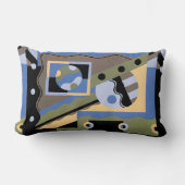ヴィンテージアールデコポチョワールJazz Cubismパターン ランバークッション (正面)