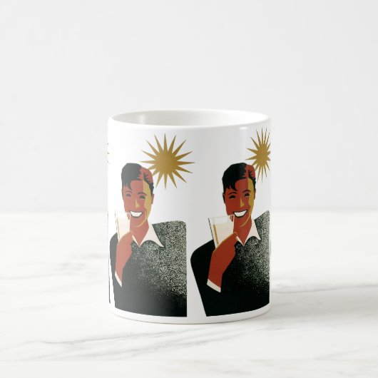 ヴィンテージアールデコマン、夏の冷たい飲み物 コーヒーマグカップ (中央)