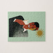 ヴィンテージアールデコマン、夏の冷たい飲み物 ジグソーパズル (横)