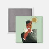 ヴィンテージアールデコマン、夏の冷たい飲み物 マグネット (正面/裏面)